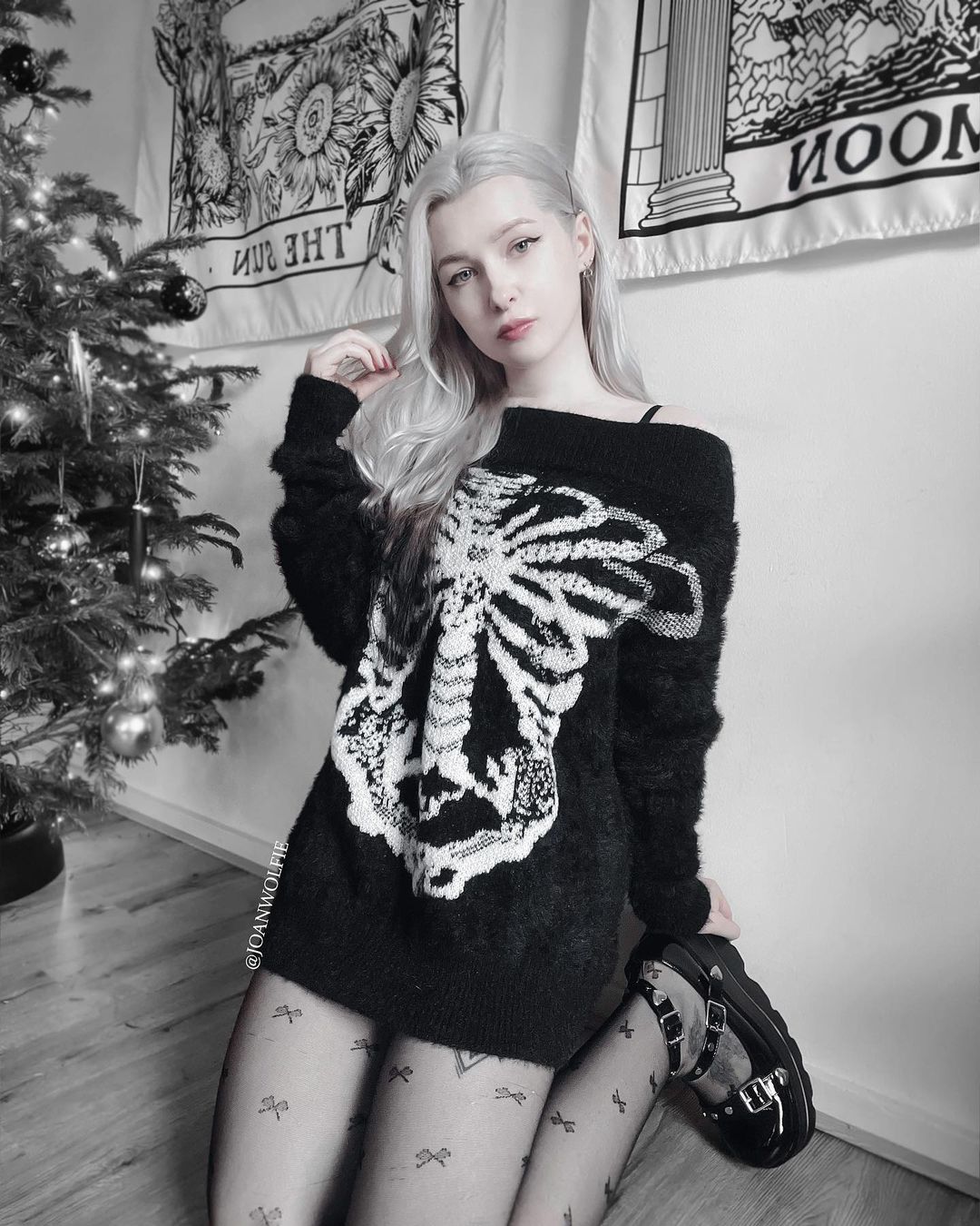 @joanwolfie in our X-Ray Vision Oversized Sweater