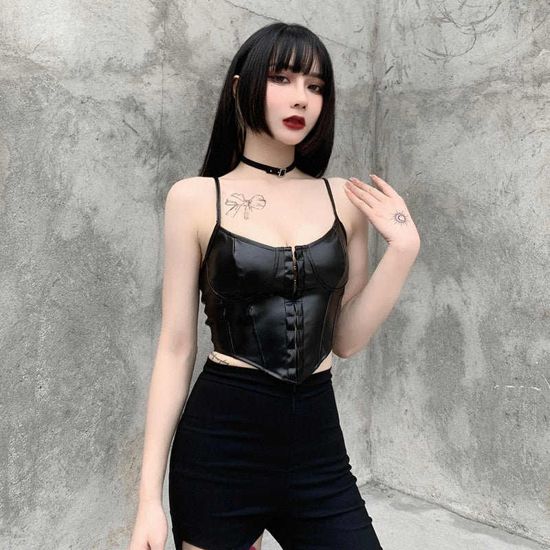 Lust Over Luv Corset Tank - ALTERBABE Shop Grunge, E-girl, Gothic, Goth, Dark Academia, Soft Girl, Nu-Goth, Aesthetic, Alternative Fashion, Clothing, Accessories, Footwear