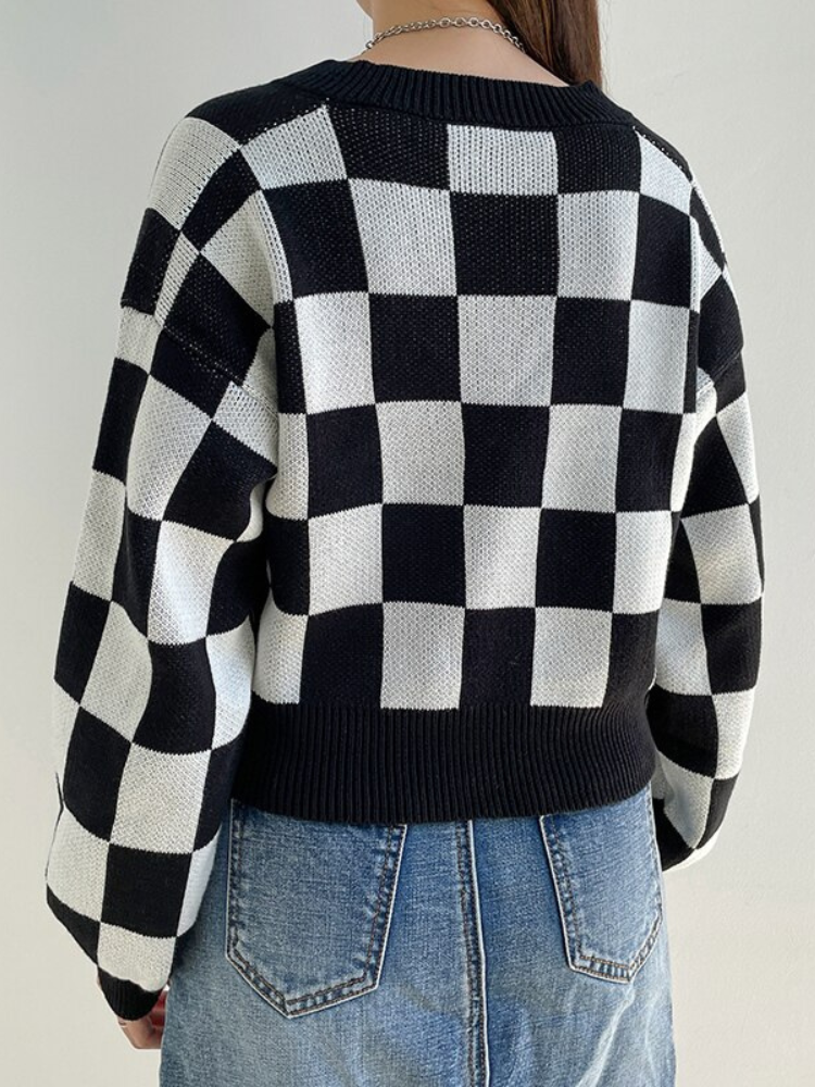 Square Me Up Checkered Sweater
