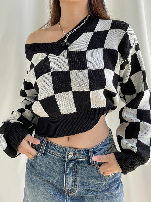 Square Me Up Checkered Sweater