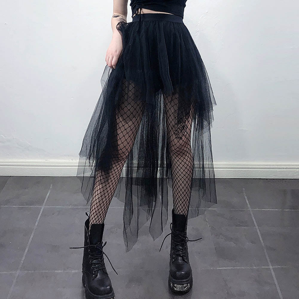 Dark Princess Tulle Skirt - ALTERBABE Shop Grunge, E-girl, Gothic, Goth, Dark Academia, Soft Girl, Nu-Goth, Aesthetic, Alternative Fashion, Clothing, Accessories, Footwear