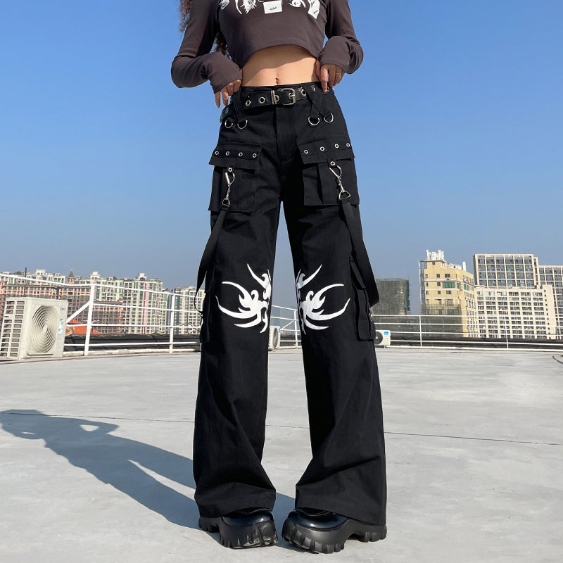Tattoo Strappy Oversized Pants